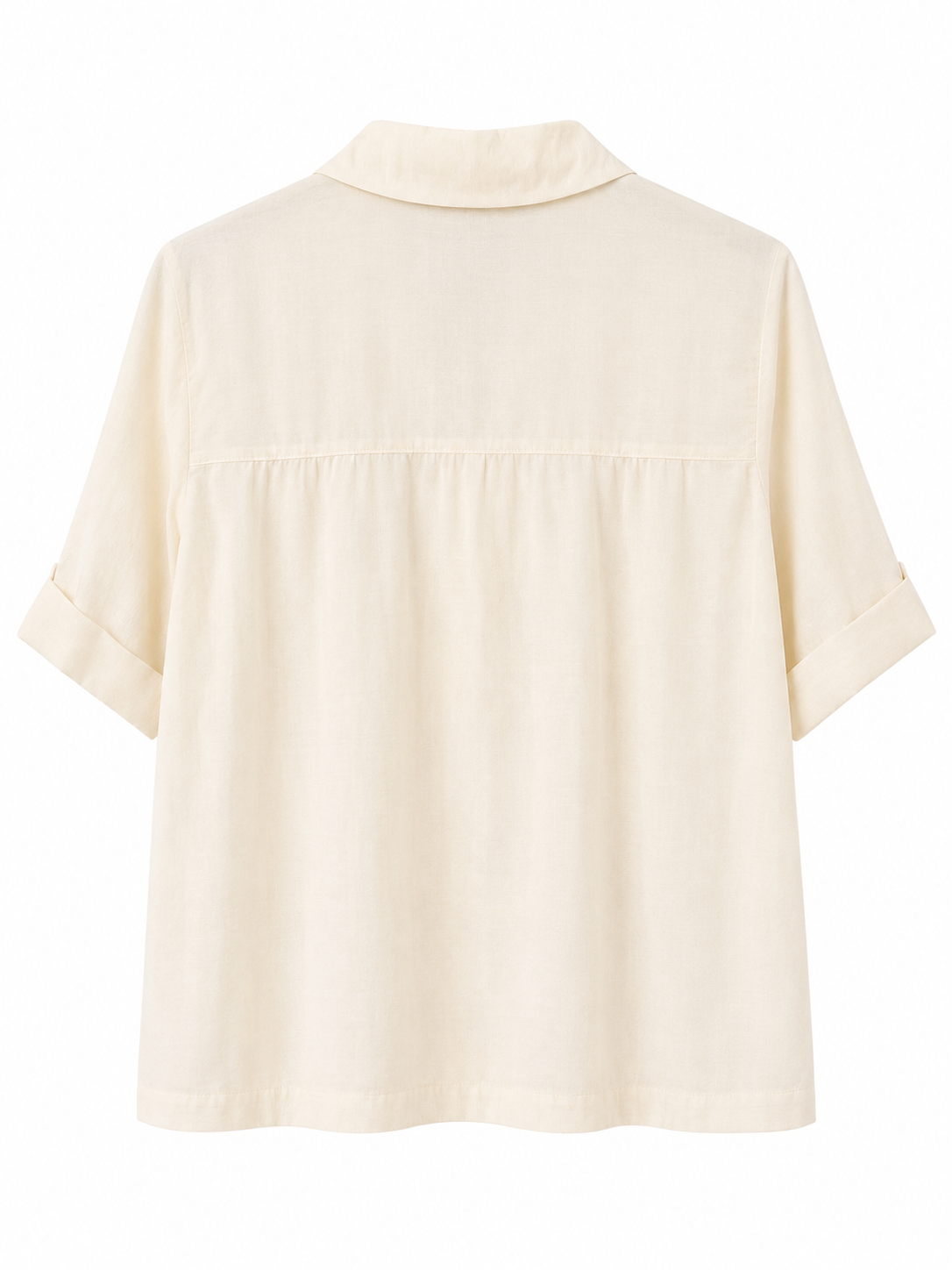 Camisa beige mangas cortas