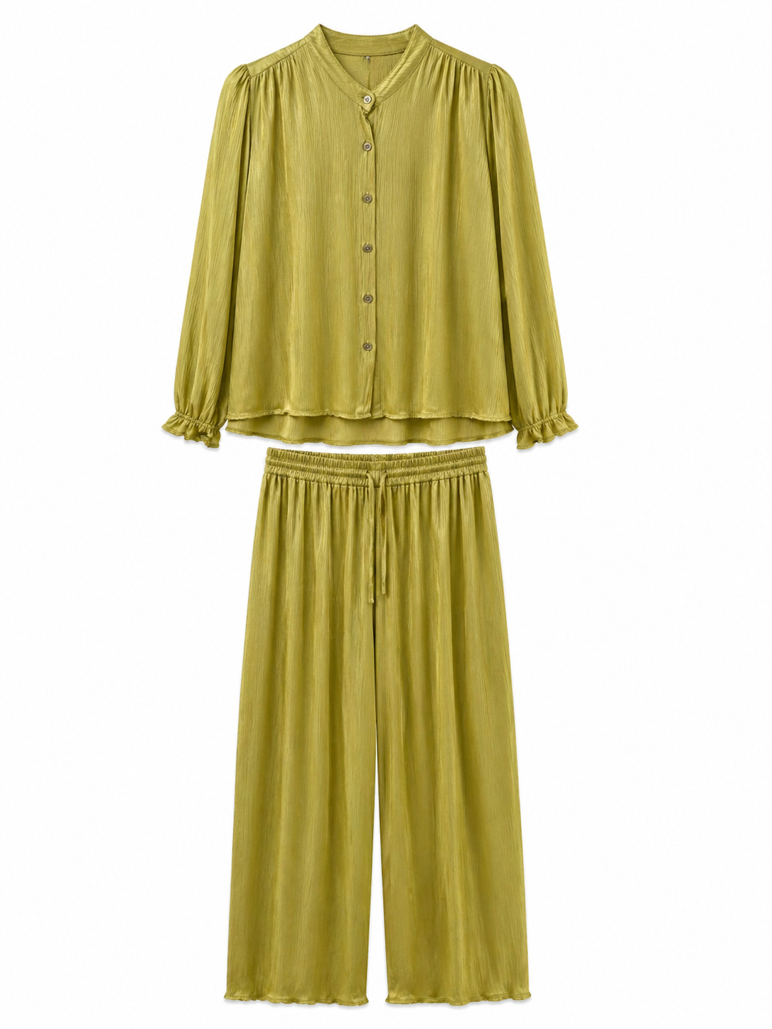 Conjunto satinado verde lima