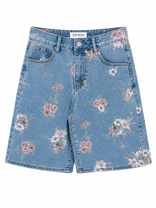 Bermuda floral vaquera