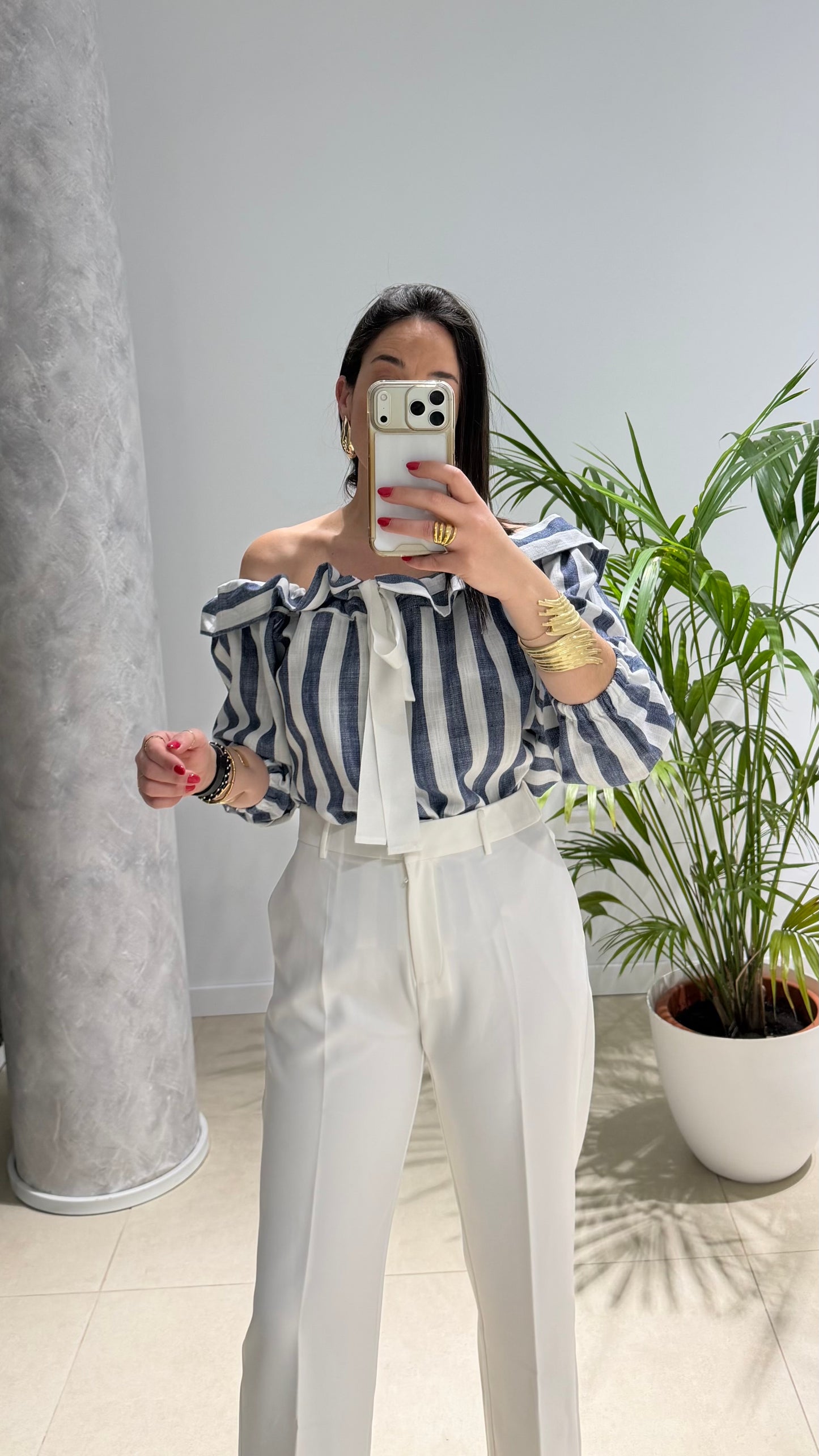 Pantalón blanco de pinzas