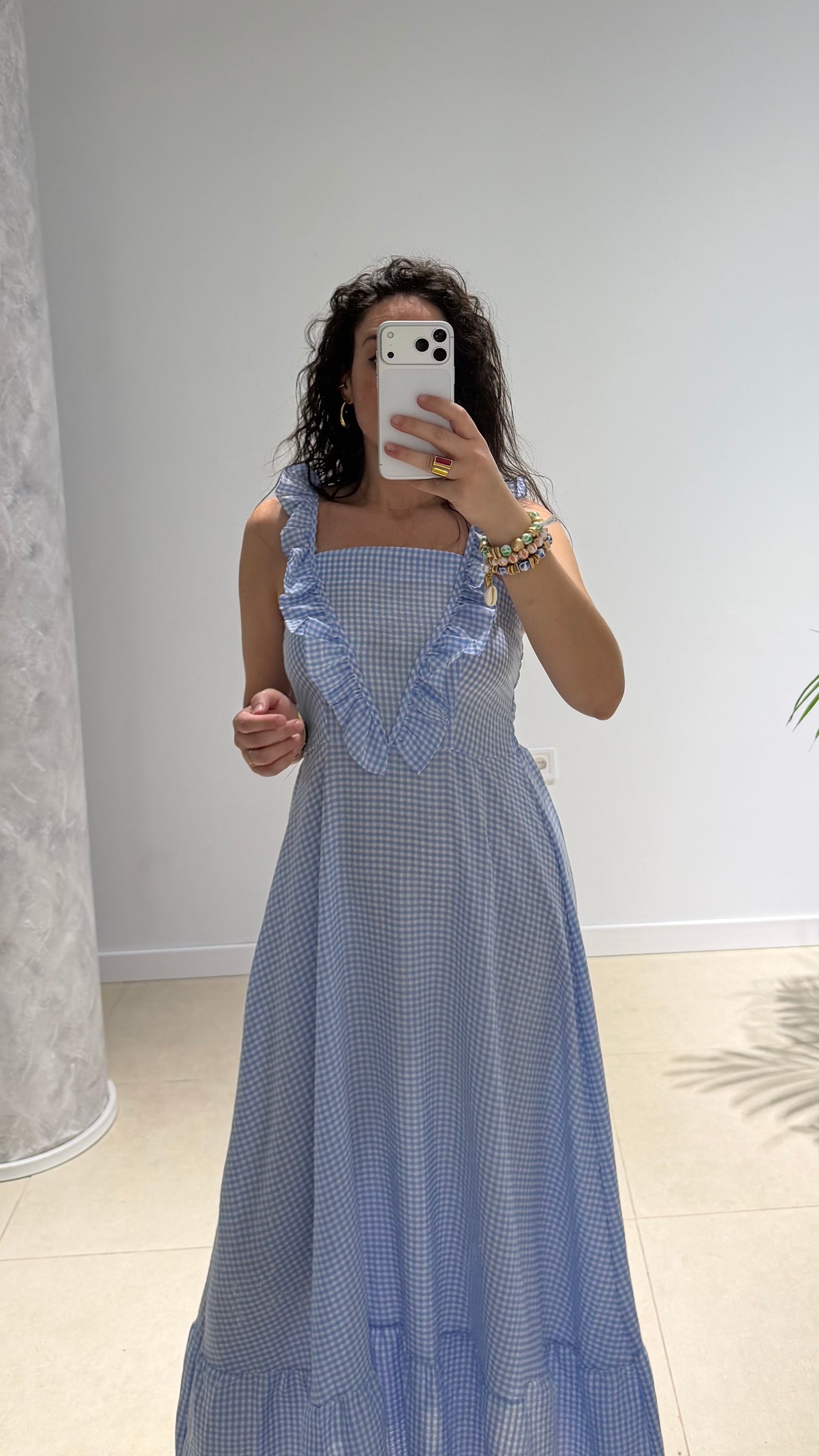 Vestido bichí celeste