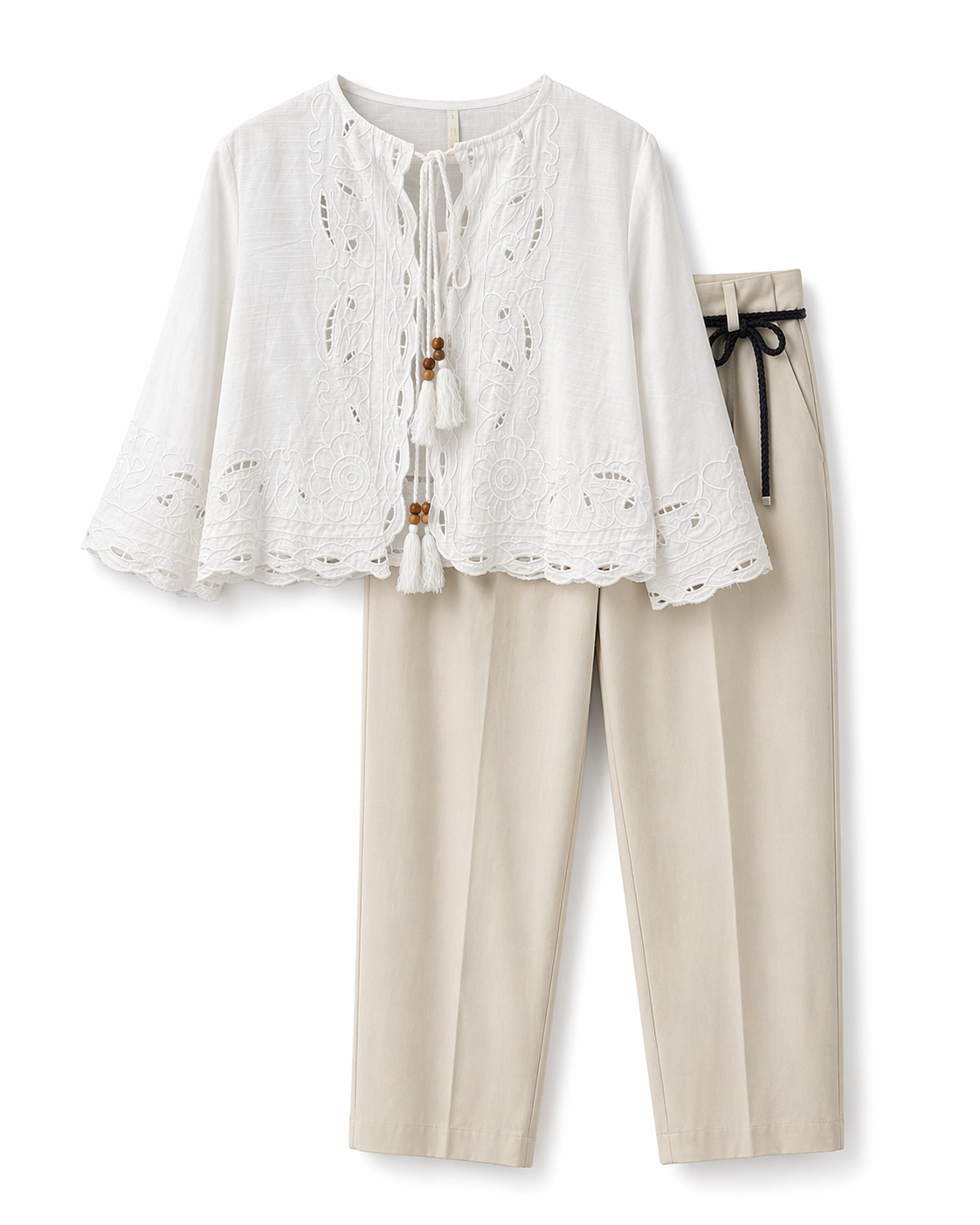 Camisa blanca borlones