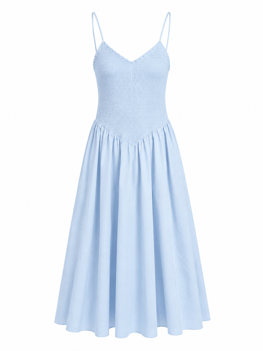 Vestido nido de abeja celeste