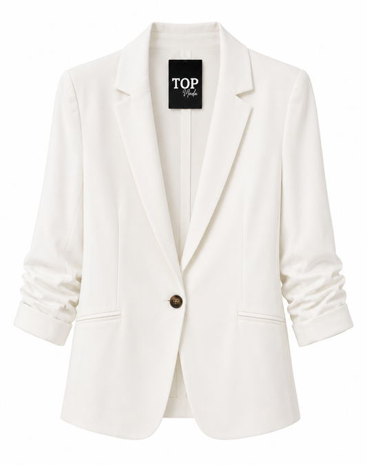 Blazer de lino blanco