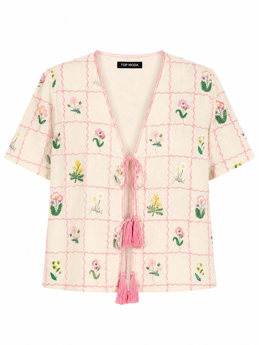 Conjunto beige estampado