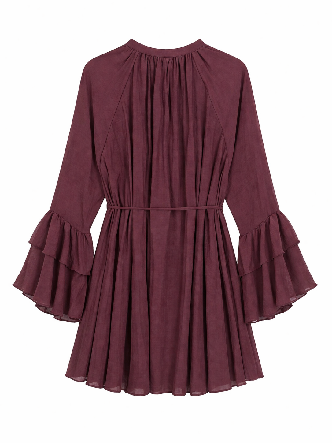 Vestido Burdeos volantes