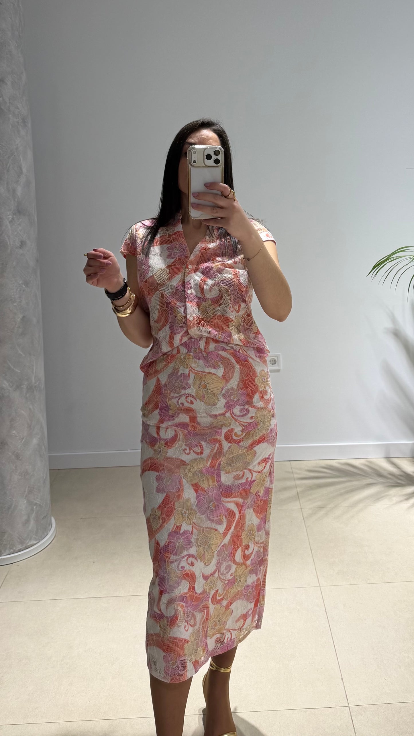 Conjunto encaje rosa
