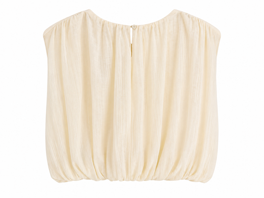 Camisa crop mantequilla