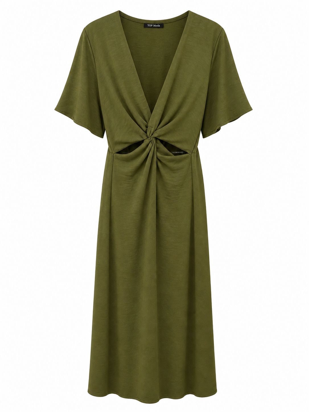 Vestido verde satinado