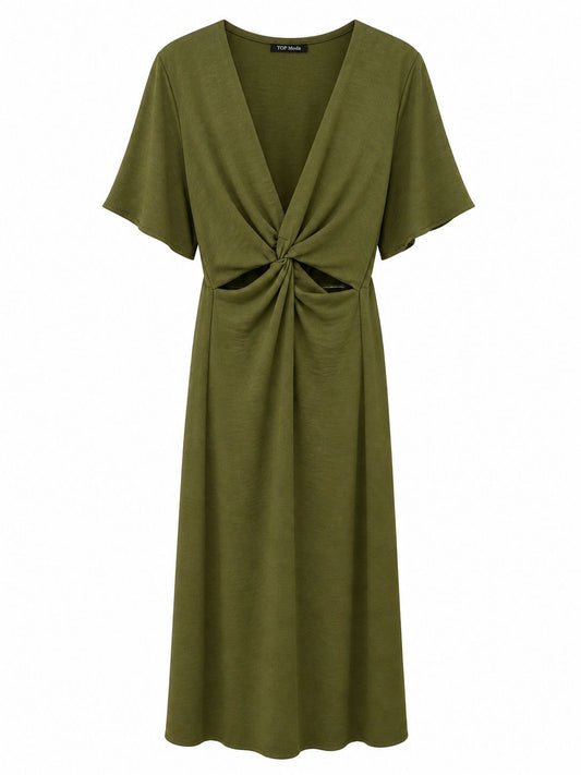 Vestido verde satinado