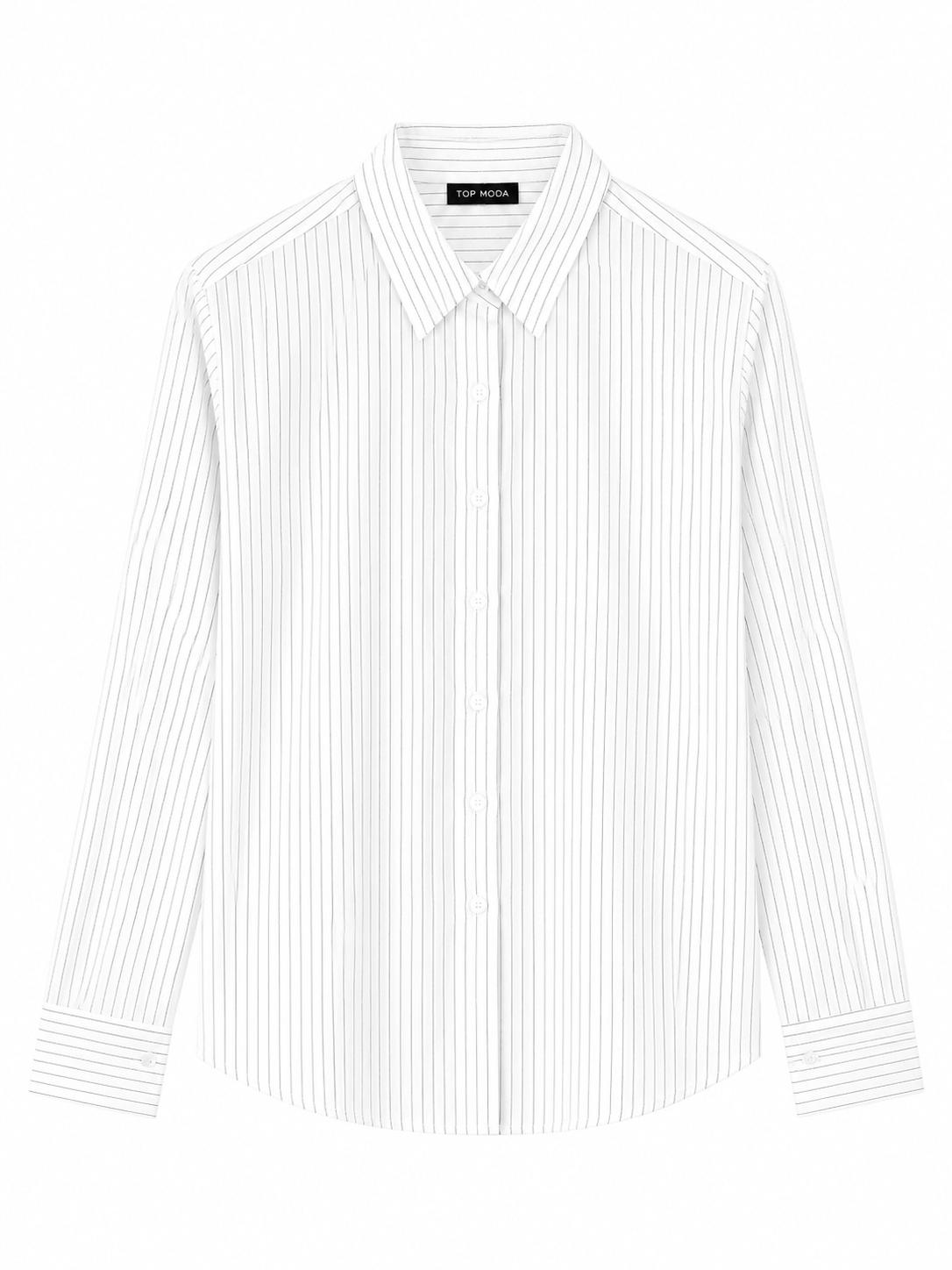 Camisa rayas morada y blanca