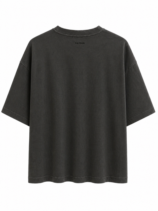 Camiseta negra efecto lavado