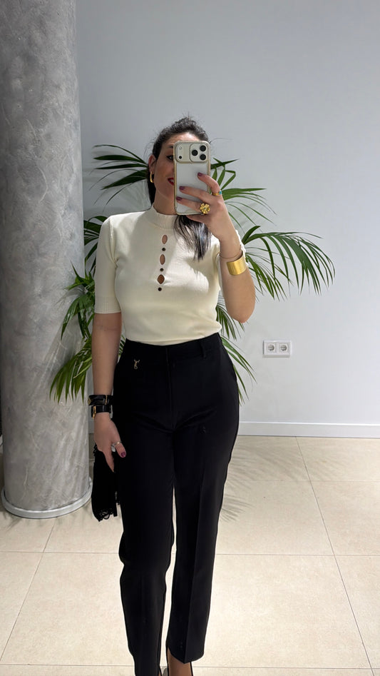 Pantalón negro pinza